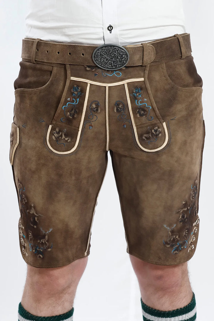 Smoke Brown Lederhosen Mens Attire