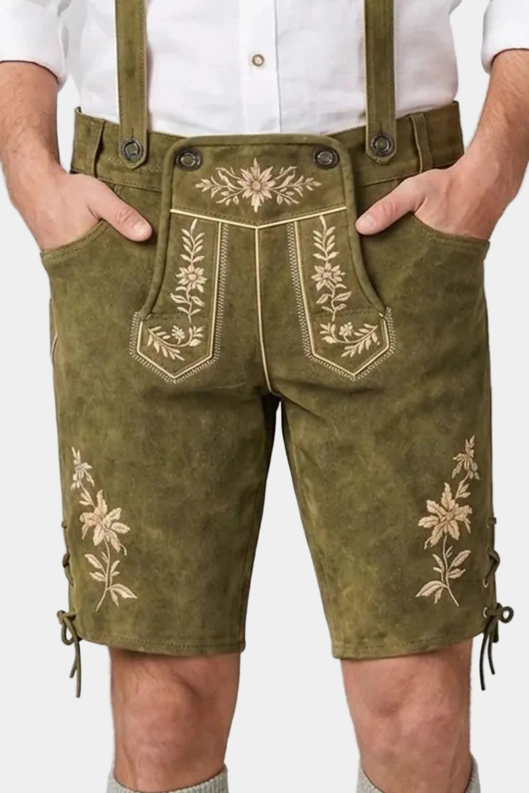 Hegel Lederhosen in Olive Green