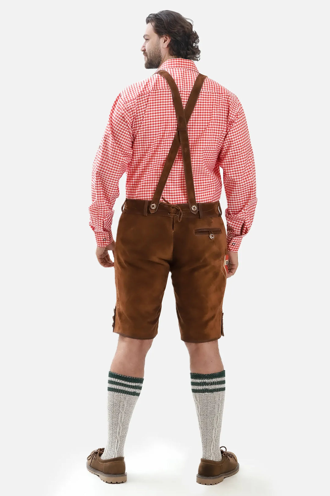 Adler Embroidered Brown Lederhosen Shorts for Men