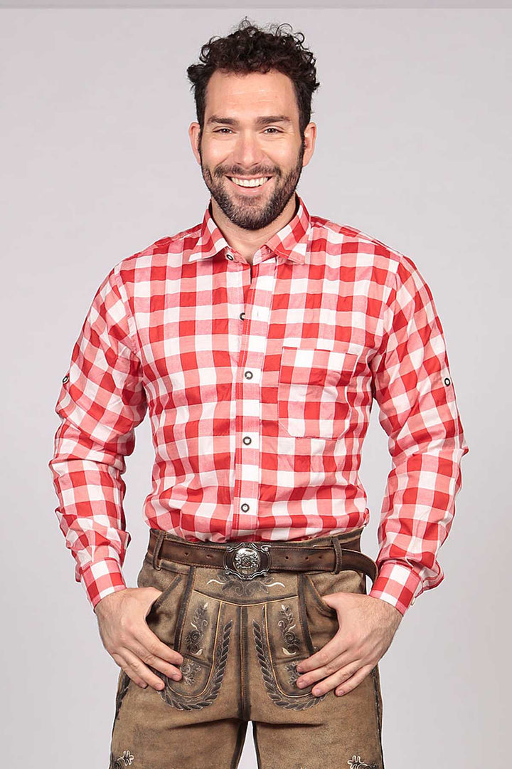Bayerisches Karohemd Dunkelrot