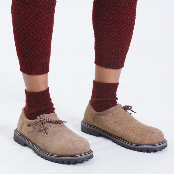 Bayerische Braune Lederhosen-Schuhe für Herren