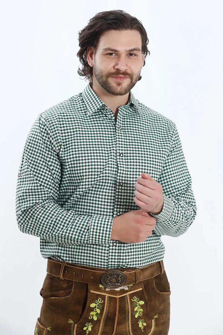 Bayerisches Slim-Shirt Tannengrün