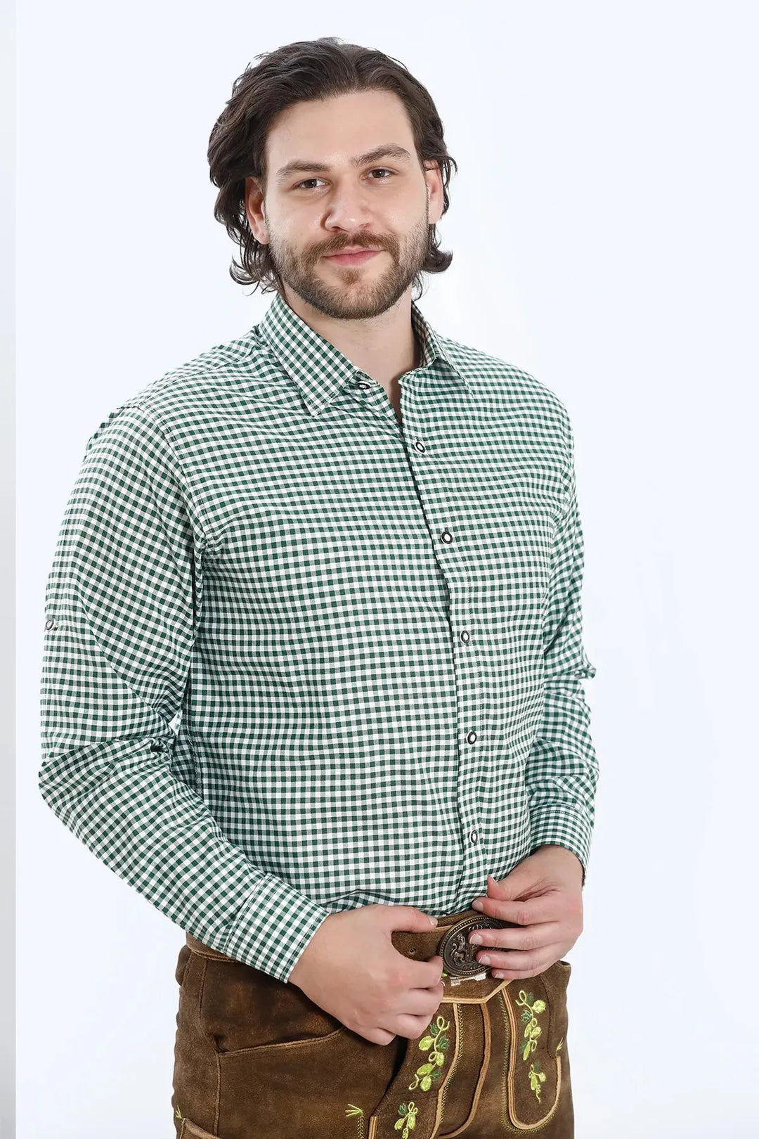 Bayerisches Slim-Shirt Tannengrün