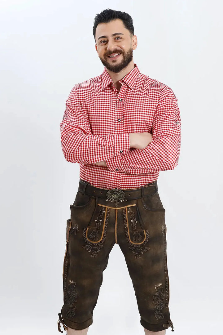 Hemd Kleinkariert Dunkelrot